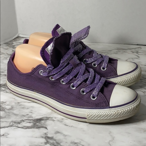 purple sparkle converse shoes